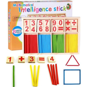 liczenie patyczków montessori zabawki matematyczne zabawki edukacyjne drewn