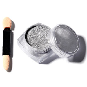 Efekt Metal Mirror Silver LUSTRO pyłek do zdobień srebrna tafla