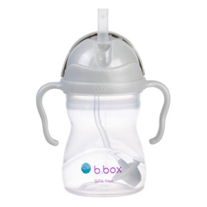 Bidon ze słomką 240 ml - szary b.box