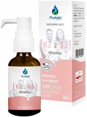 Naturalna WITAMINA K2 D3 VitaMk7 KROPLE AVITALE