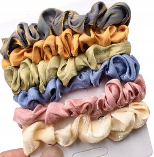 Gumka frotka zestaw do włosów scrunchies 6 sztuk