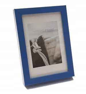 Ramka na zdjęcie drewniana 10x15 niebieska Blue