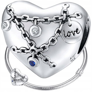 CHARMS SERCE WIĘŹ srebro 925 koralik zawieszka