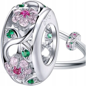 CHARMS WIOSENNE KWIATY srebro pr 925 koralik beads