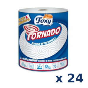 24 rolki zestaw Ręcznik papierowy Foxy Tornado 1kg