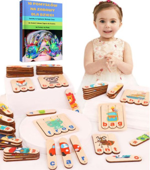 Drewniane Puzzle Klocki Montessori Układanka