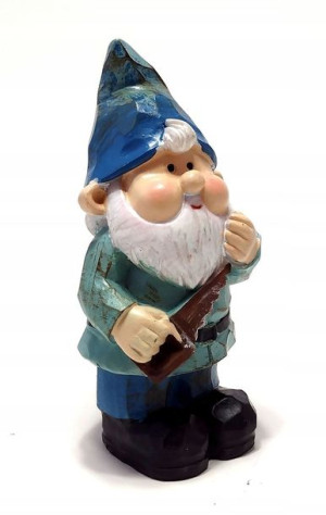 Mini krasnal ogrodowy z piłą - Niebieski