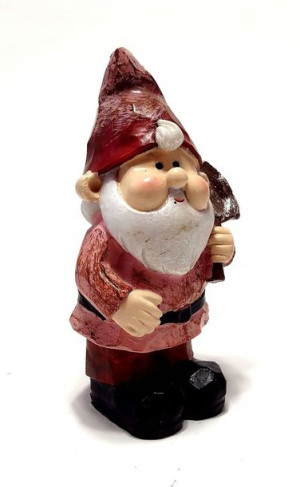 Mini krasnal ogrodowy z łopatą - Czerwony