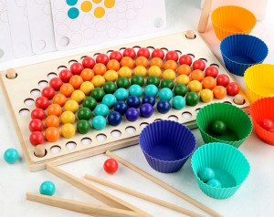 Montessori Drewniana Układanka Tęcza Montessori