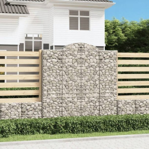 Kosze gabionowe, 3 szt, 200x30x200/220 cm, galwani