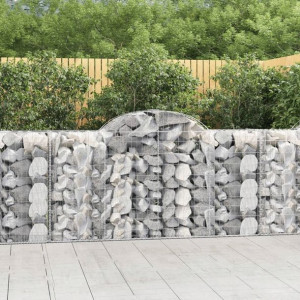 Kosze gabionowe, 2 szt, 200x50x100/120 cm, galwani