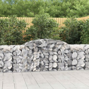 Kosze gabionowe, 17 szt, 300x50x80/100 cm, galwani