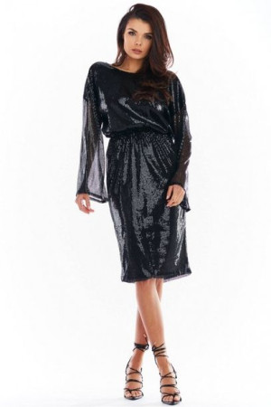 Awama Sukienka Model A402 Cekiny Black S/M