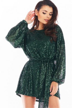 Awama Sukienka Model A400 Cekiny Green L/XL