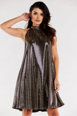 Awama Sukienka Model A563 Gold Dots L/XL