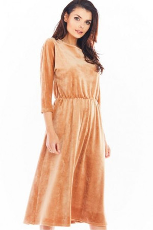 Awama Sukienka Model A407 Welur Beige S