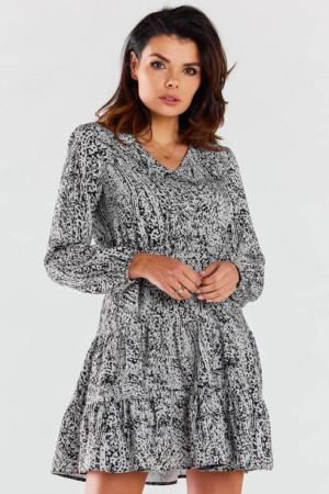 Awama Sukienka Model A470 Black/White Pattern M