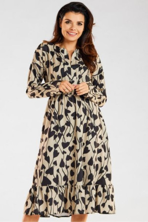 Awama Sukienka Model A468 Beige/Black Hearts S
