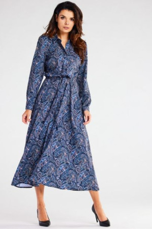 Awama Sukienka Model A467 Navy Pattern S