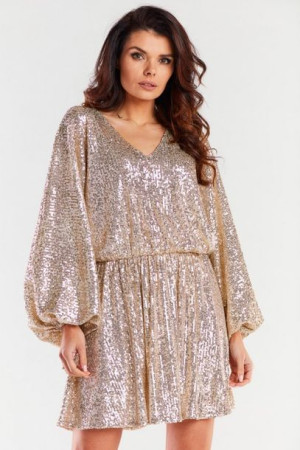 Awama Sukienka Model A485 Beige Uniwersalny