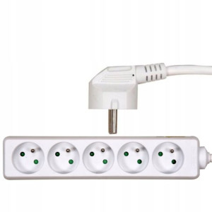 Przedłużacz Elektryczny 5 Gniazda Uziemienie 5m