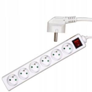 Przedłużacz Elektryczny 5m 6 Gniazd Z Uziemieniem