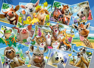 Drewniane Puzzle z figurkami - Pocztówki ze zwierz