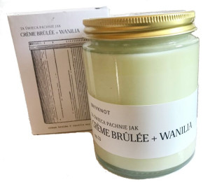 Ręcznie robiona świeca sojowa CREME BRULEE + WANILIA