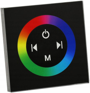 Sterownik LED pilot RGB do puszki 12A czarny 60022