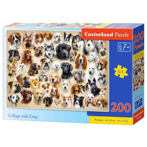 Puzzle 200 collage with dogs