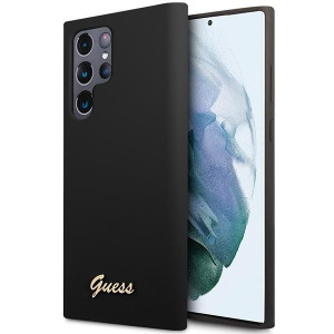 Guess Guhcs23lslsmk S23 Ultra S918 Czarny/black Hardcase Silicone Vintage G