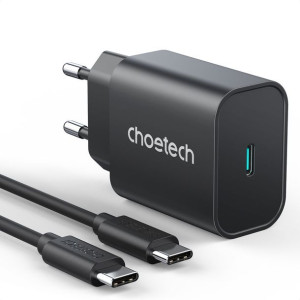 Choetech Szybka Ładowarka Sieciowa Usb C 25w Pps Pd Czarna (pd6003)