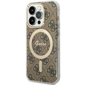 Guess Guhmp14lh4stw Iphone 14 Pro 6.1" Brązowy/brown Hardcase 4g Magsafe