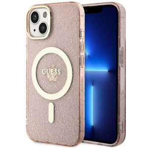 Guess Guhmp14mhcmcgp Iphone 14 Plus 6.7" Różowy/pink Hardcase Glitter Gold