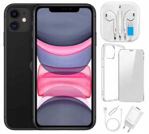 Iphone 11 64gb Czarny Słuchawki Case Szkło Gratis