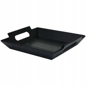 TACA DEKORACYJNA z uchwytami MDF 23 x 20 cm CZARNA
