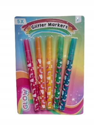 Markery Pisaki Brokatowe Zestaw 5 Sztuk Glow 017