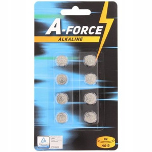 NOWE baterie guzikowe AG13 A-FORCE alkaliczne 8szt