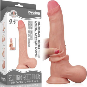 Sex Dildo Ruchoma Skóra 24,5cm Sztuczny Penis