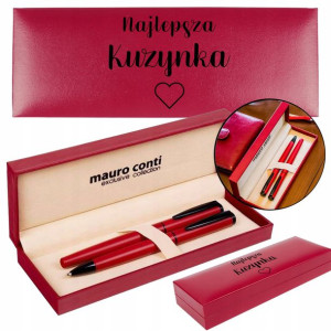 Zestaw Piśmienniczy Czerwony DLA KUZYNKI Wzory