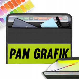 Teczka A4 ZIELONA Z Przegrodami DLA GRAFIKA Wzory