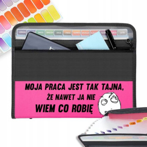 Teczka RÓŻ Na Dokumenty NIE WIEM CO ROBIĘ Wzory