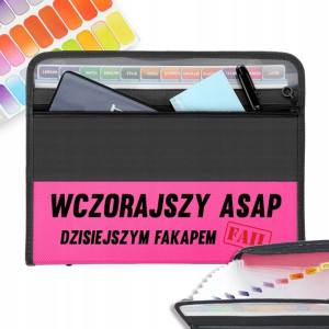 Teczka RÓŻOWA Na Dokumenty WCZORAJSZY ASAP Wzory