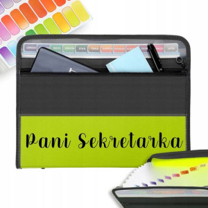 Teczka ZIELONA Z Przegrodami DLA SEKRETARKI Wzory