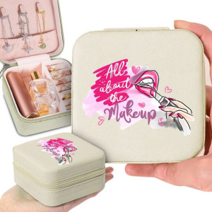 Pudełko Etui Na Biżuterię Beż ABOUT THE MAKE UP Wz