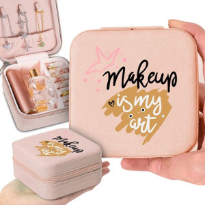 Pudełko Szkatułka Biżuterię Różowy MAKE UP Wzory
