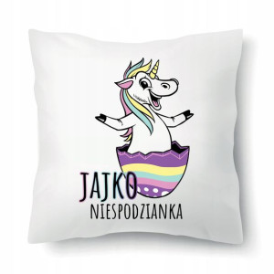 Poduszka Biała Unicorn JAJKO NIESPODZIANKA Wzory