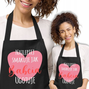 Fartuch Bawełniany Cza NAJLEPIEJ SMAKUJE BABCIA Wz