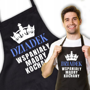 Fartuch Bawełniany Czarny DLA DZIADKA Modne Wzory