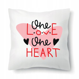 Poduszka Prezent Walentynki ONE LOVE HEART Wzory